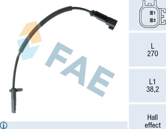 Sensor, ABS FAE 78556