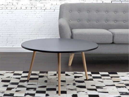 Pagliei Sofabord 80 cm Rundt - Svart/Natur