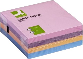 Q Connect Kf02514 Rektangel Assorterte Farger 76 Mm 76 Mm 130 G 320 Ark
