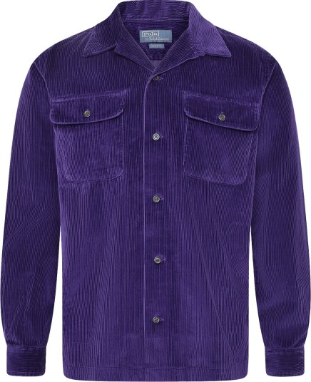 Polo Ralph Lauren Classic Fit Corduroy Camp Shirt MEDIEVAL Purple M