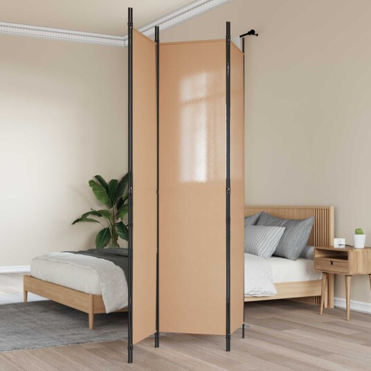 vidaXL 3-panel romdeler Beige 150 x 220 cm Stoff