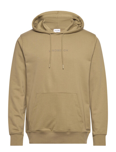 Lindbergh Logo Chest Print Hoodie Sweat Beige S