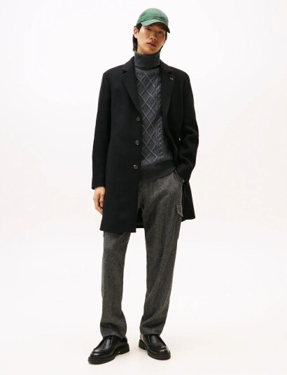 Tommy Hilfiger Dc Wool Mix Coat - Black - M