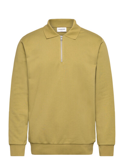 Lindbergh Sweat Polo With Zip L/S Khaki green XL Lindbergh Sweat Polo With Zip L/S Khaki green XL