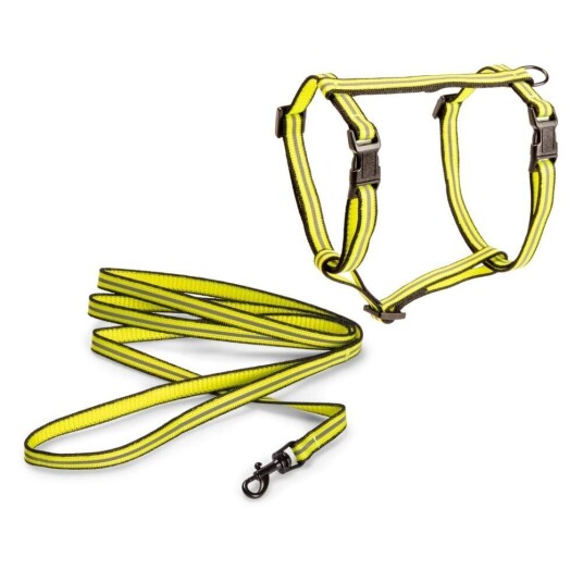 Basic Cat Reflective Kattesele + Kobbel Gul (Gul)