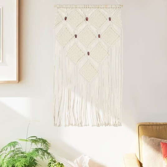 vidaXL Makramé vegghenger 40x80 cm bomull