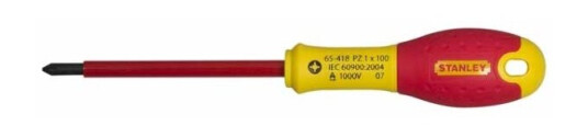 Stanley Fatmax Insulated Screwdriver Vde Pz1x100 Mm, 1000V Stanley Fatmax Insulated Screwdriver Vde Pz1x100 Mm, 1000V