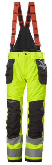 HH Workwear Workwear Helly Hansen Alna 2.0 Hi Vis Vinterfôret Håndverkerbukse Med Seler Kl 2 C62