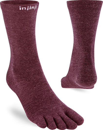Injinji Liner Crew Wool Garnet S 37 40