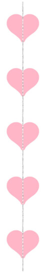 PartyDeco Girlander med Hjerter Rosa