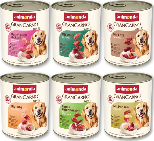 Animonda GranCarno Adult Original Våtfôr Blandet Pakke 2 6 Varianter 6x800g