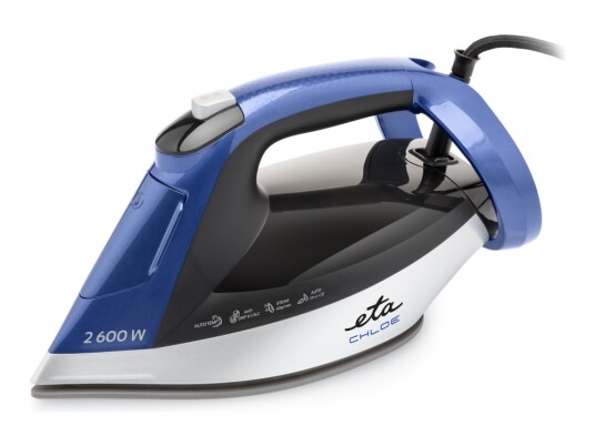 Eta Chloe 2276 90000   Dampstrykejern Med Automatisk Slukking   Såleplate: Keramisk   2600 W   Blå/Sølv