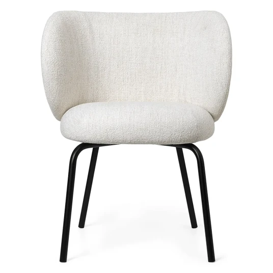 Ferm Living Rico Spisestol Black Bouclé   Off white