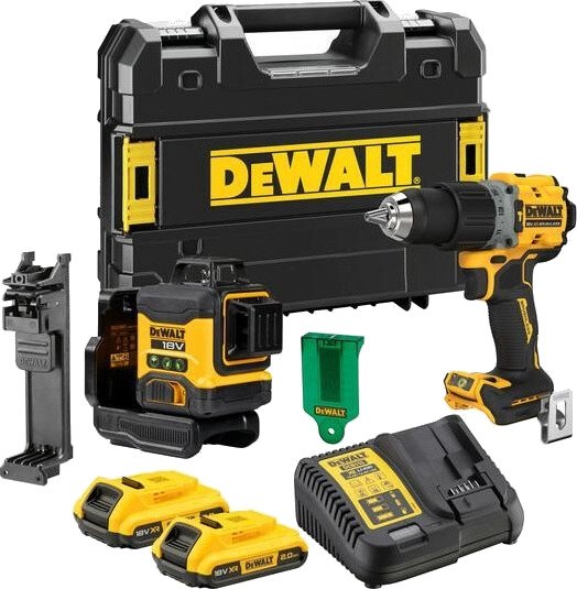 DeWalt Lasersett Med Bormaskin DCK2095D2T 3x360° Linjer