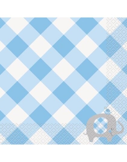 16 stk Baby Blue Elephant 2 Lags Servietter 33x33 cm