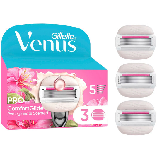 Gillette Venus Pro Comfortglide Tropical Shaving Glade med granatepleduft, 3 pcs.