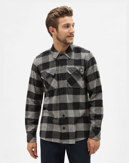 Dickies New Sacramento Flannel Shirt Svart, Grå