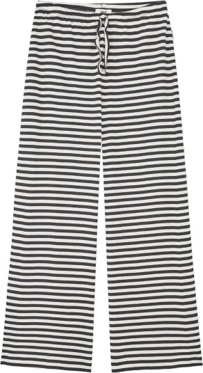 Mads Nørgaard 2X2 Cotton Stripe Verona Pants BLACK/VANILLA ICE 176