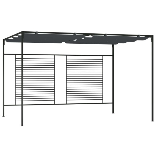 vidaXL Paviljong med uttrekkbart tak 4x3x2,3 m antrasitt 180 g/m²
