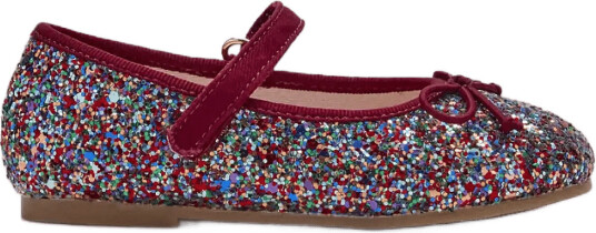 Mango Glitter Ballerina With Adjustable Strap Burgundy 28