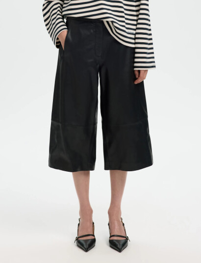 Selected Slfgigi Hw Leather Culottes Black 34 Selected Slfgigi Hw Leather Culottes Black 34