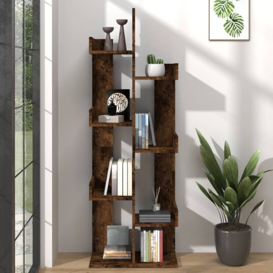 vidaXL Bokhylle 48x25,5x140 cm r?kt eik konstruert tre vidaXL Bokhylle 48x25,5x140 cm r?kt eik konstruert tre