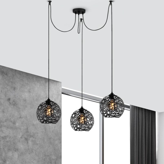 Opviq Hengelampe Fellini MR-897 3 lyskilder desentralisert svart Opviq Hengelampe Fellini MR-897 3 lyskilder desentralisert svart