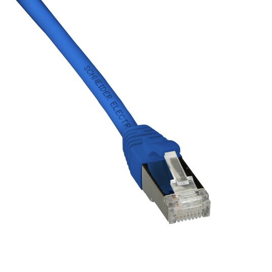 Schneider Electric ACTPC6ASFLS10BU Patchkabel S/FTP, 2 x RJ45, blå 1 m, Stikkontakter & kabler