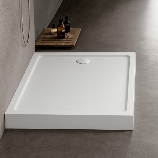 MILD™ Dusjkar – Høy Rektangulær Utgave - White Matt, 80x140x11,5