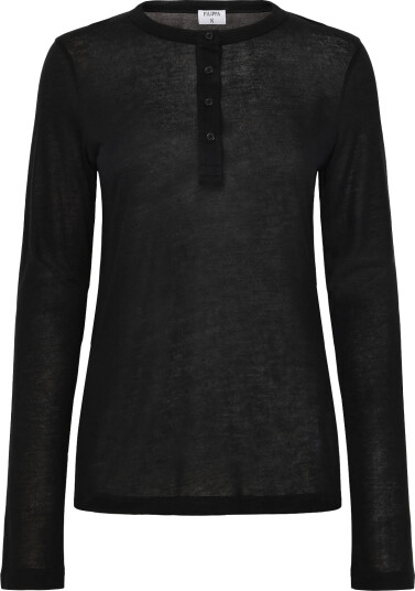 Filippa K Lyocell Cashmere Henley Black M