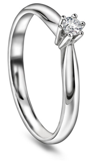 Pan Jewelry Ingrid enstensring i 585 hvitt gull 0,10 ct