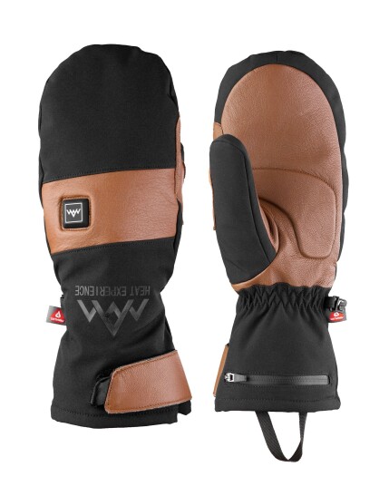Heat Experience Heated Outdoor Mittens Black/Brown XL