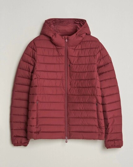 Save The Duck Juncus Matt Lightweight Hood Jacket Wine Red