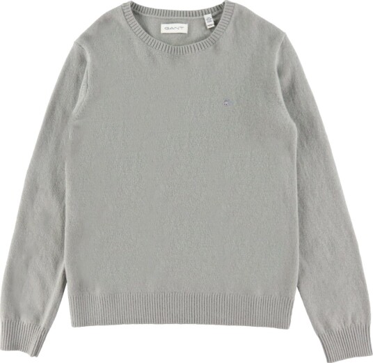 GANT Genser Strikk Ull Shield Warm Grey GANT 9 10 år 134 140 Genser Grå