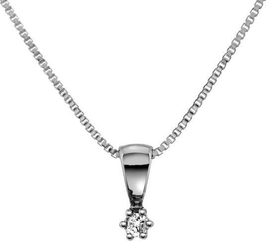 Prins & Prinsesse Smykke til barn i hvitt gull med diamant 0,03 ct