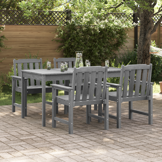 Hage Spisestoler 4 stk Lys Grå 65,5x55,5x88 cm HDPE