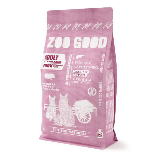 Zoo Good Sterilisert Kattemat Kornfritt med Svinekjøtt og Lam 8 kg Zoo Good Sterilisert Kattemat Kornfritt med Svinekjøtt og Lam 8 kg