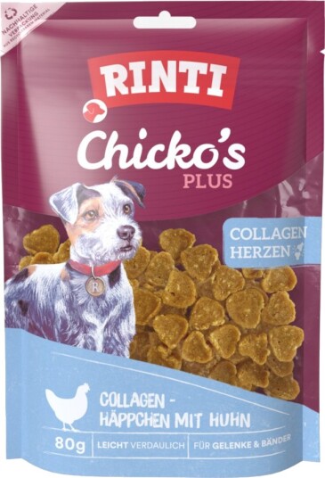 Rinti Chicko'S Plus Collagen Hearts Sparepakke Kylling 3 X 80 G
