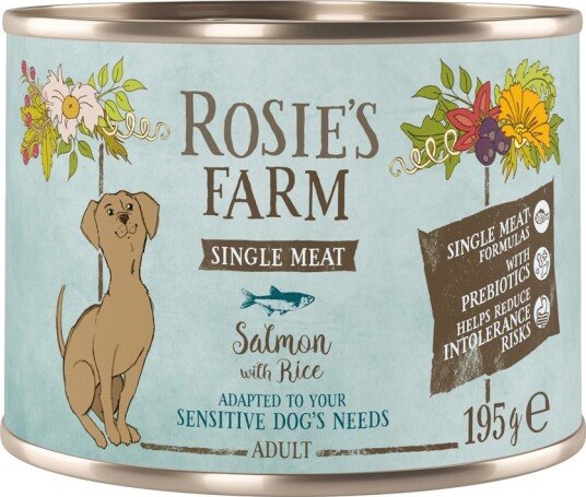 Rosie'S Farm Våtfôr Adult Single Meat Og Ris Fisk 6 X 195 G