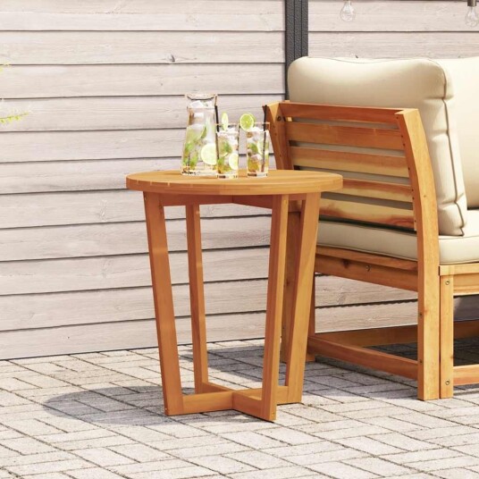 vidaXL Hagebord rundt Ø70x75 cm heltre akasie