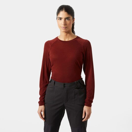 Helly Hansen HH Durawool Crew Langermet Trøye Dame Rød Xs