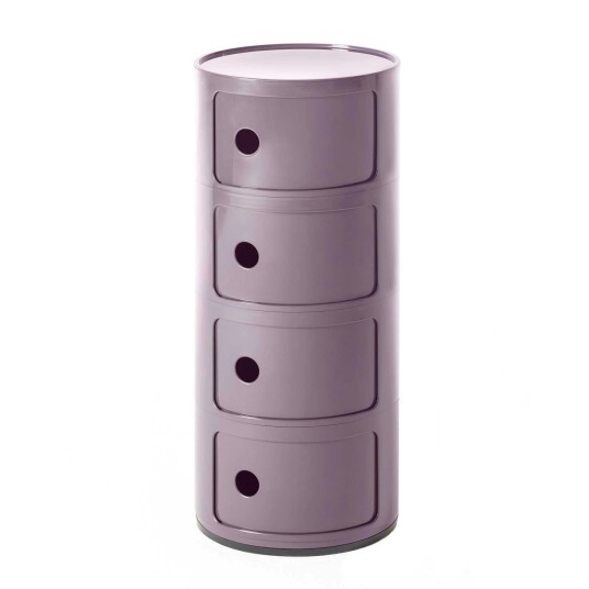 Kartell Componibili Classic Oppbevaring Blank finish med 4 Rom Lilla Kartell Componibili Classic Oppbevaring Blank finish med 4 Rom Lilla