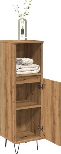 Baderomsskap artisan eik 30x30x100 cm konstruert tre 8721158444509