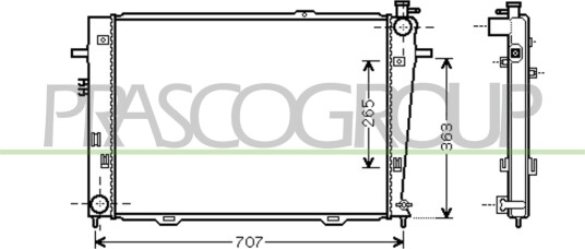 PRASCO HN802R014 Radiator motorkjøling PRASCO HN802R014 Radiator motorkjøling