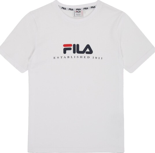 FILA Carisio Regular Logo T Shirt White 134 140 FILA Carisio Regular Logo T Shirt White 134 140