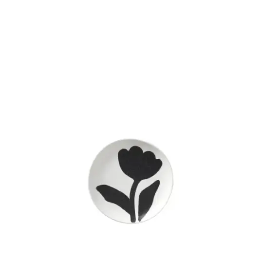 Broste Copenhagen Flora tallerken Ø15 cm Black off white