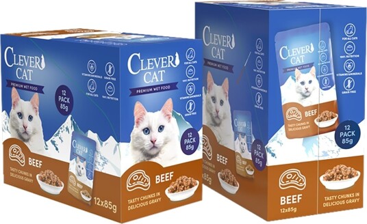 Clever Cat Clever Cat Våtfor Beef 12Pk
