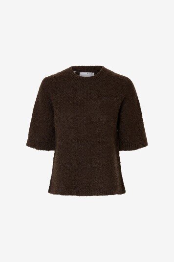 Selected Femme Pullover slfLelou 2/4 Knit O neck Brun