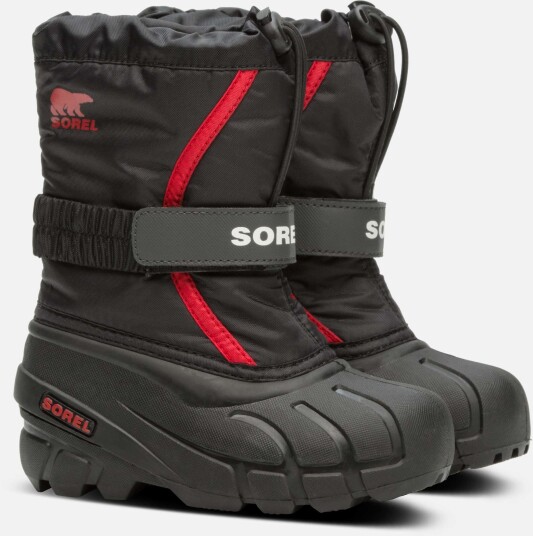 Sorel Children's Flurry Vintersko Black/Bright Red 29 Sorel Children's Flurry Vintersko Black/Bright Red 29