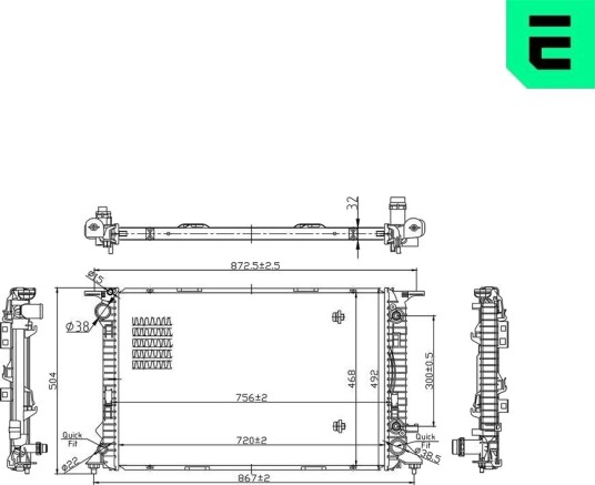 ERA 673596 Radiator motorkjøling